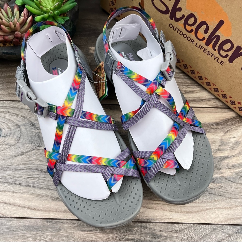 NIB Skechers Reggae Bright Direction Vegan Strappy Sport Sandal - Picture 2 of 13